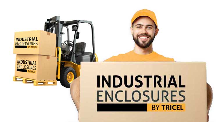 Industrail Enclosures delivery man with delivery