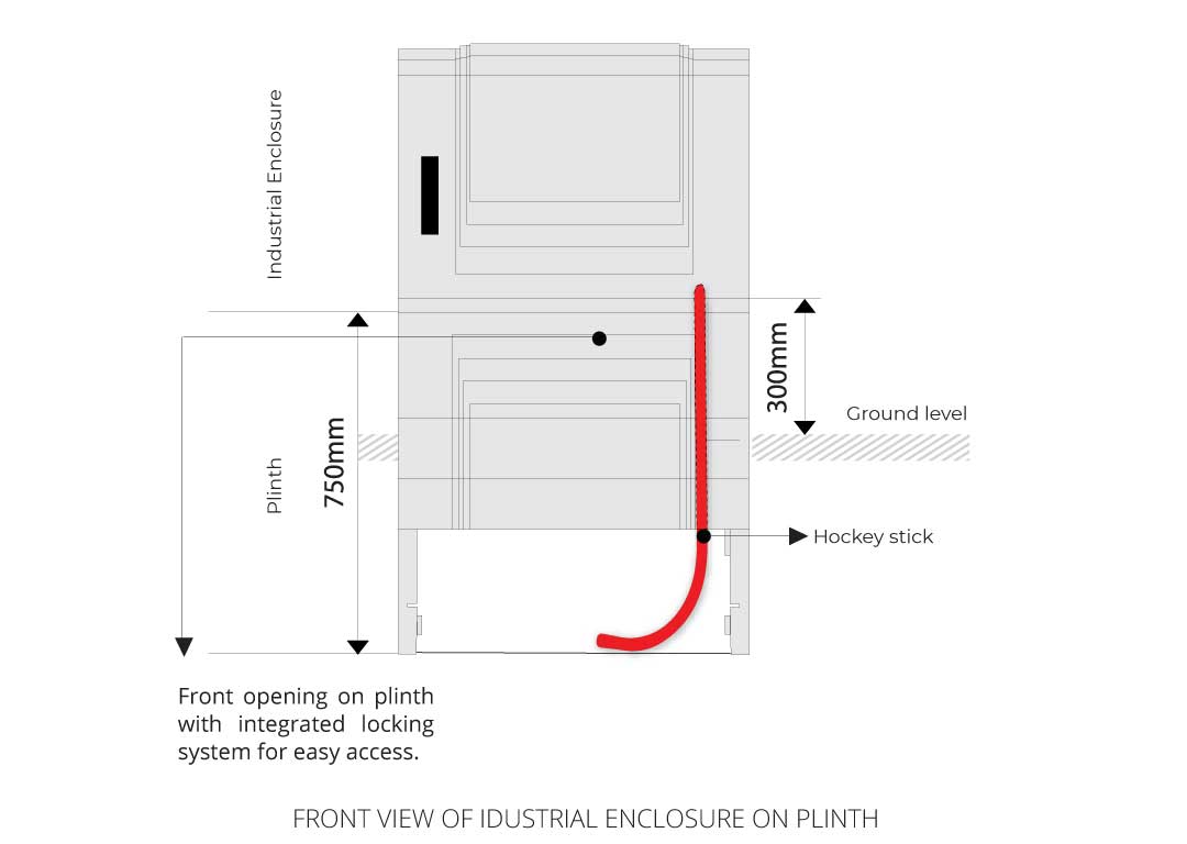 Plinth with Hockey Stick by Tricel Industrial Enclosures