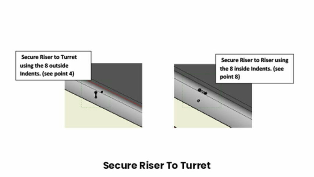 Secure riser to turret