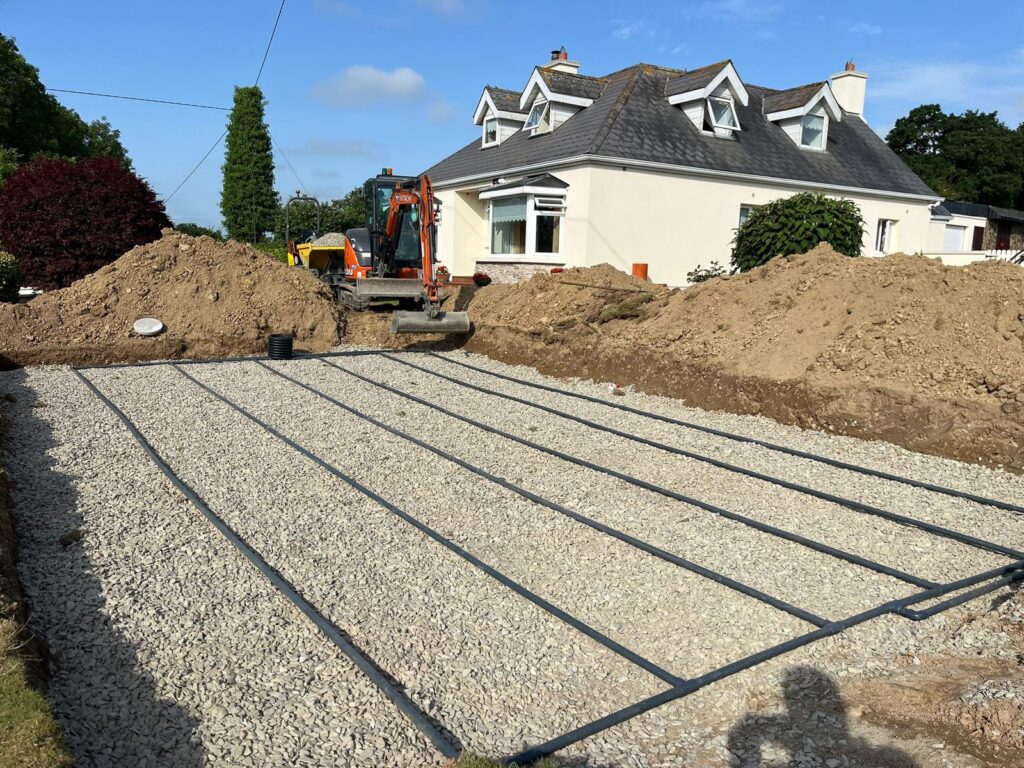 New percolation area constructed as part of a septic tank replacement project in Co. Wexford.
