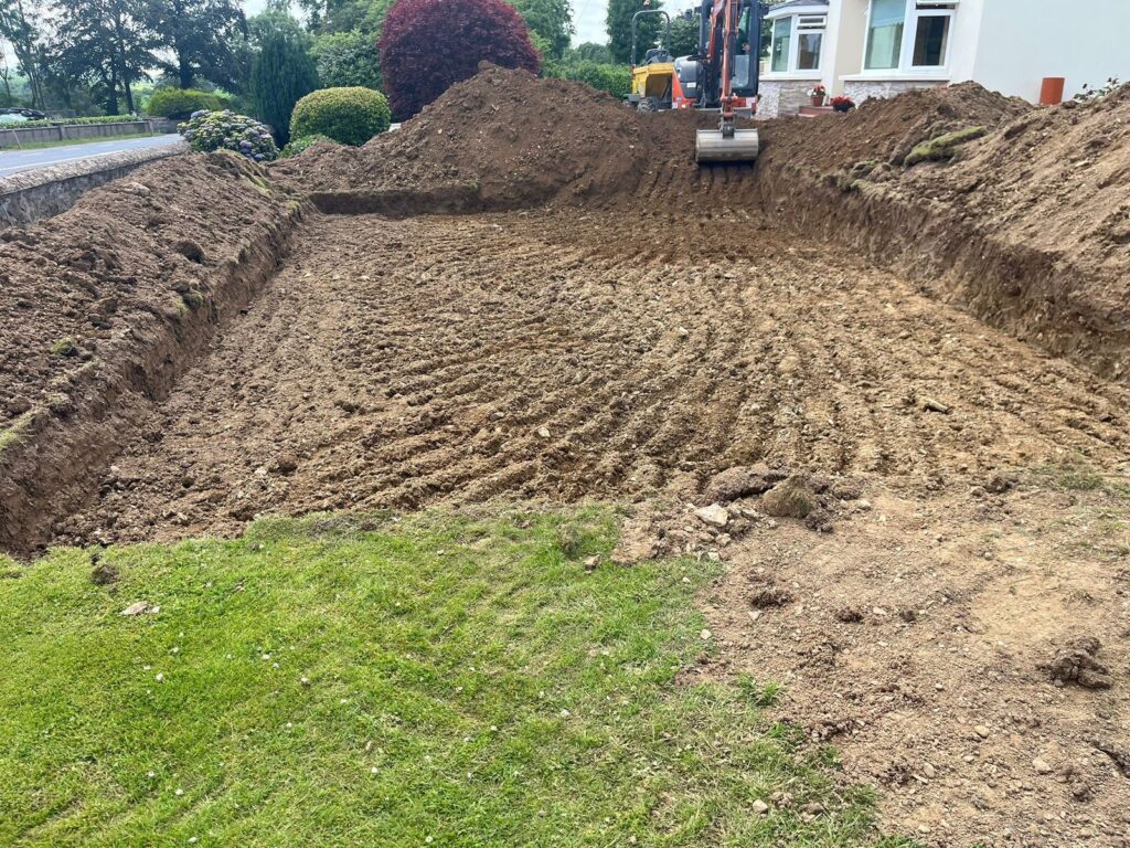 Excavation for septic tank replacement and new percolation area in Co. Wexford.