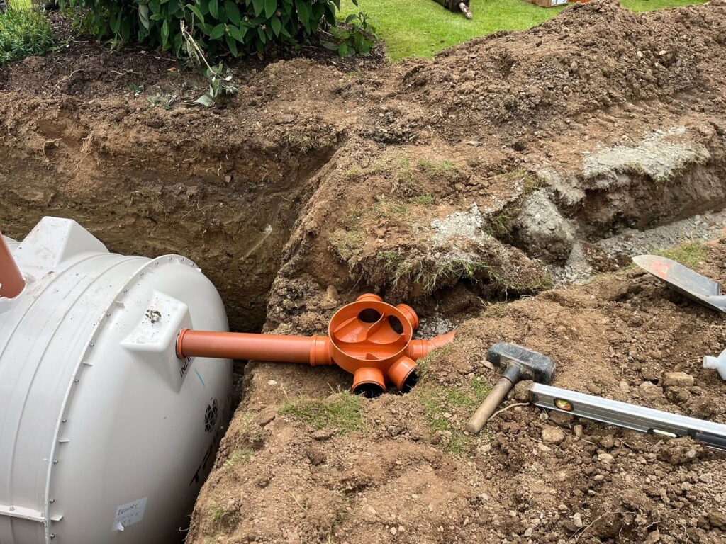 Tricel Novo inlet connection during wastewater system replacement in Co. Wexford.