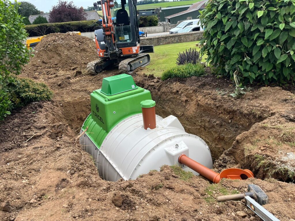 Tricel Novo wastewater treatment plant installed during septic tank replacement in Co. Wexford.
