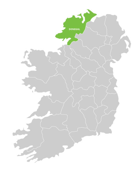 Donegal county highlighted