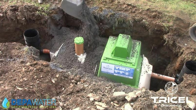 Buried residential sewage treatment